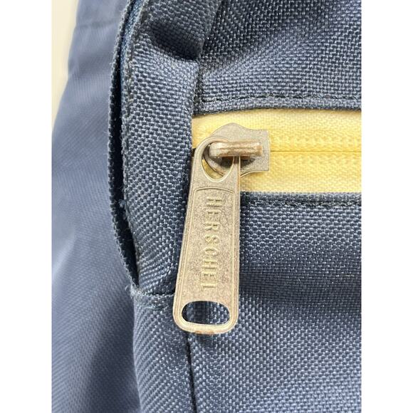 HERSCHEL Backpack Pop Quiz Canvas Leather Trim Waterproof Blue 22L - Picture 8 of 16